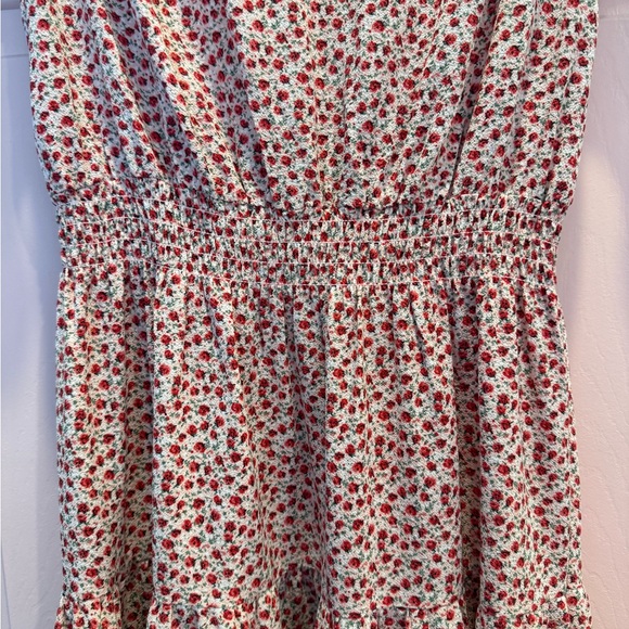 💖Monteau Pink Floral Dress V-neck Flounce size medium EUC - Picture 5 of 8